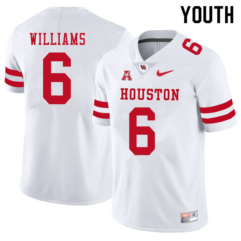 Youth #6 Damarion Williams Houston Cougars College Football Jerseys Sale-White